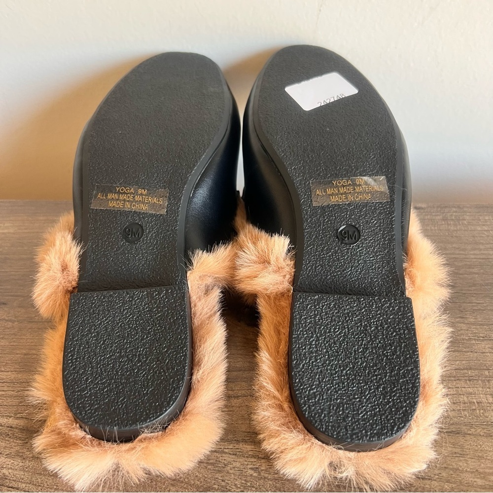 Cushionaire NEW Womens Yoga Slip On Black Fur Mule Size 9 #B1892 - Picture 6 of 7